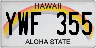 HI license plate YWF355