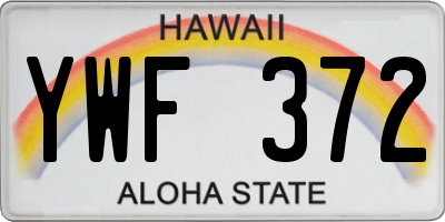 HI license plate YWF372