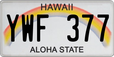 HI license plate YWF377