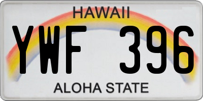 HI license plate YWF396