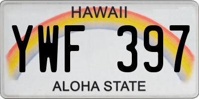 HI license plate YWF397