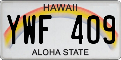 HI license plate YWF409