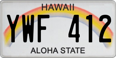 HI license plate YWF412