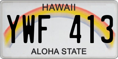 HI license plate YWF413