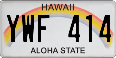 HI license plate YWF414