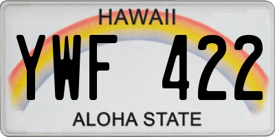 HI license plate YWF422