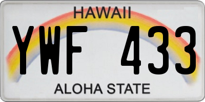 HI license plate YWF433