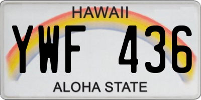 HI license plate YWF436