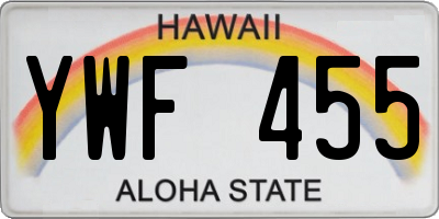 HI license plate YWF455