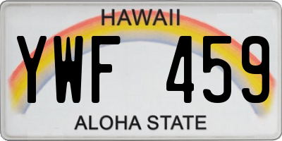 HI license plate YWF459