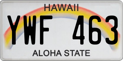 HI license plate YWF463