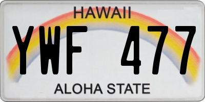 HI license plate YWF477