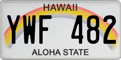 HI license plate YWF482