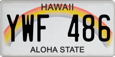 HI license plate YWF486