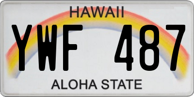 HI license plate YWF487