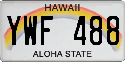 HI license plate YWF488