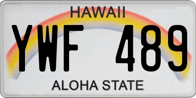HI license plate YWF489