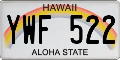 HI license plate YWF522