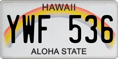 HI license plate YWF536
