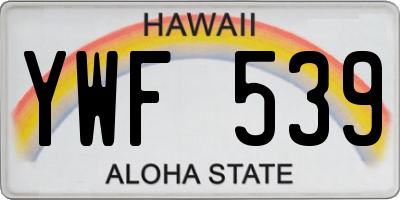 HI license plate YWF539