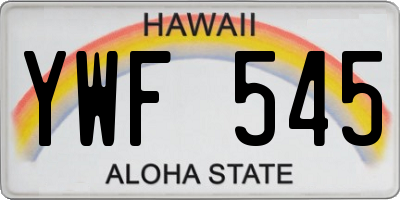 HI license plate YWF545