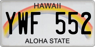 HI license plate YWF552