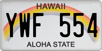 HI license plate YWF554