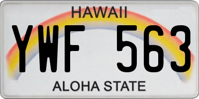 HI license plate YWF563