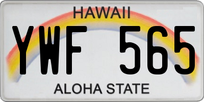 HI license plate YWF565