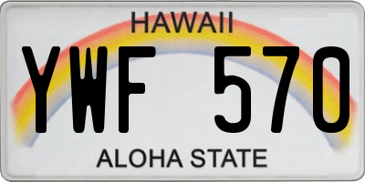 HI license plate YWF570