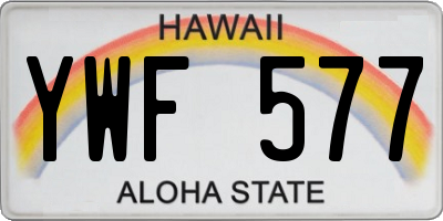 HI license plate YWF577