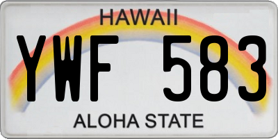 HI license plate YWF583