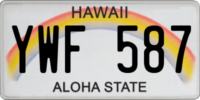 HI license plate YWF587