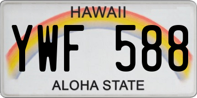 HI license plate YWF588