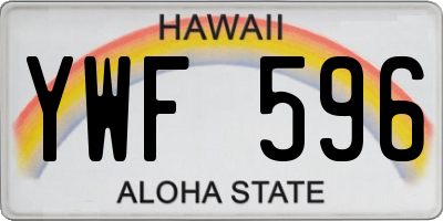 HI license plate YWF596