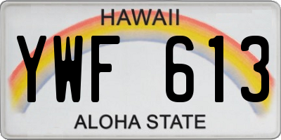HI license plate YWF613