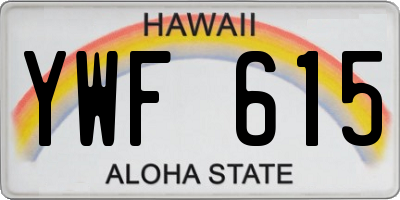 HI license plate YWF615