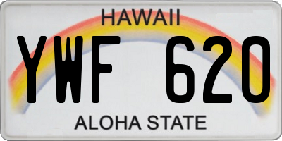 HI license plate YWF620