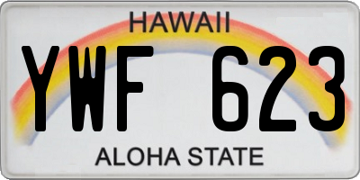 HI license plate YWF623