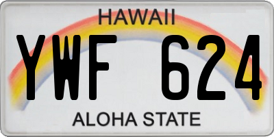 HI license plate YWF624