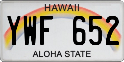 HI license plate YWF652