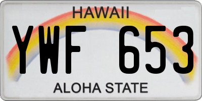 HI license plate YWF653