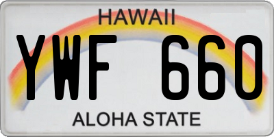 HI license plate YWF660