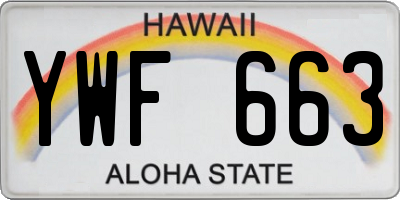 HI license plate YWF663