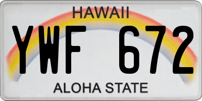 HI license plate YWF672