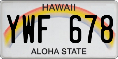 HI license plate YWF678