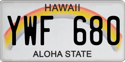 HI license plate YWF680