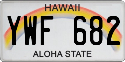 HI license plate YWF682