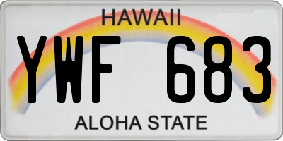 HI license plate YWF683