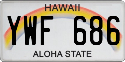 HI license plate YWF686